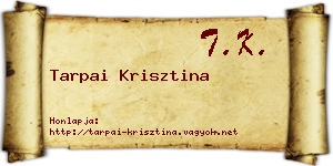 Tarpai Krisztina névjegykártya